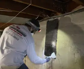 Installing Carbon Fiber Basement Wall Repair